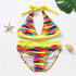 3-16Y Cartoon Two-piece Girls Swimwear Ruffle Swimsuit Bikini Set One Shoulder Beachwear Princess Two Piece Bathing Suit Children Swimwear Girls Swimsuit Bikini Set