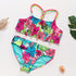 3-16Y Cartoon Two-piece Girls Swimwear Ruffle Swimsuit Bikini Set One Shoulder Beachwear Princess Two Piece Bathing Suit Children Swimwear Girls Swimsuit Bikini Set