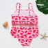 3-16Y Cartoon Two-piece Girls Swimwear Ruffle Swimsuit Bikini Set One Shoulder Beachwear Princess Two Piece Bathing Suit Children Swimwear Girls Swimsuit Bikini Set