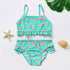 3-16Y Cartoon Two-piece Girls Swimwear Ruffle Swimsuit Bikini Set One Shoulder Beachwear Princess Two Piece Bathing Suit Children Swimwear Girls Swimsuit Bikini Set