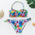 3-16Y Cartoon Two-piece Girls Swimwear Ruffle Swimsuit Bikini Set One Shoulder Beachwear Princess Two Piece Bathing Suit Children Swimwear Girls Swimsuit Bikini Set