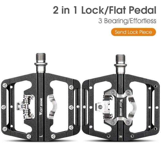 3 Bearings Bicycle Pedals Ultralight Anti-Slip Road Bike Pedal Cycling Sealed Bearing Bike Pedals Mountain Bike Pedals Composite Bearing Bicycle Pedals With Wide Flat Platform