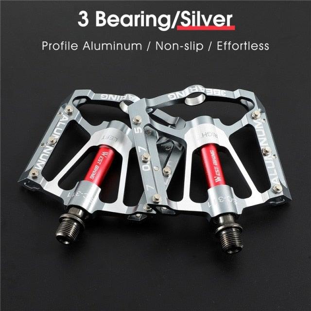 3 Bearings Bicycle Pedals Ultralight Anti-Slip Road Bike Pedal Cycling Sealed Bearing Bike Pedals Mountain Bike Pedals Composite Bearing Bicycle Pedals With Wide Flat Platform