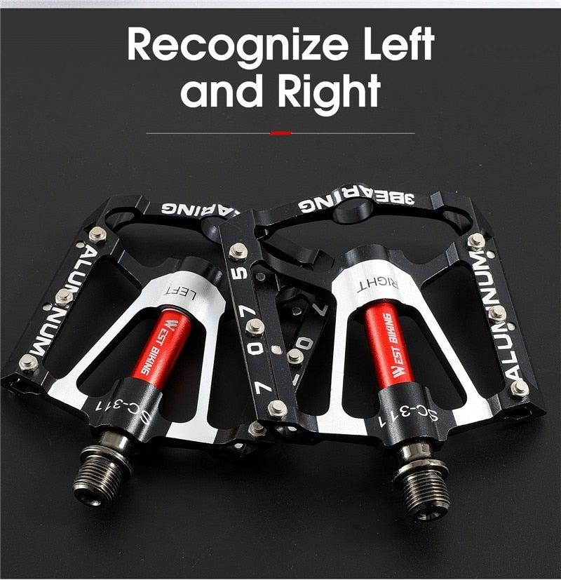 3 Bearings Bicycle Pedals Ultralight Anti-Slip Road Bike Pedal Cycling Sealed Bearing Bike Pedals Mountain Bike Pedals Composite Bearing Bicycle Pedals With Wide Flat Platform