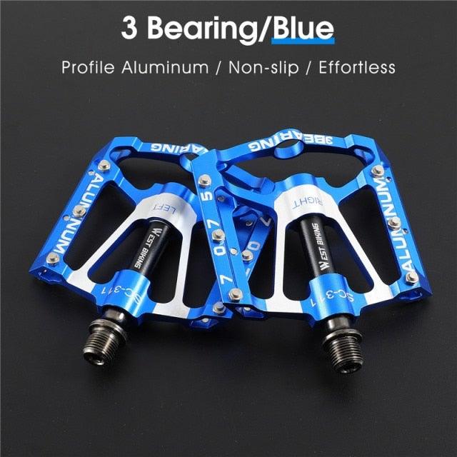 3 Bearings Bicycle Pedals Ultralight Anti-Slip Road Bike Pedal Cycling Sealed Bearing Bike Pedals Mountain Bike Pedals Composite Bearing Bicycle Pedals With Wide Flat Platform