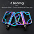 3 Bearings Bicycle Pedals Ultralight Anti-Slip Road Bike Pedal Cycling Sealed Bearing Bike Pedals Mountain Bike Pedals Composite Bearing Bicycle Pedals With Wide Flat Platform