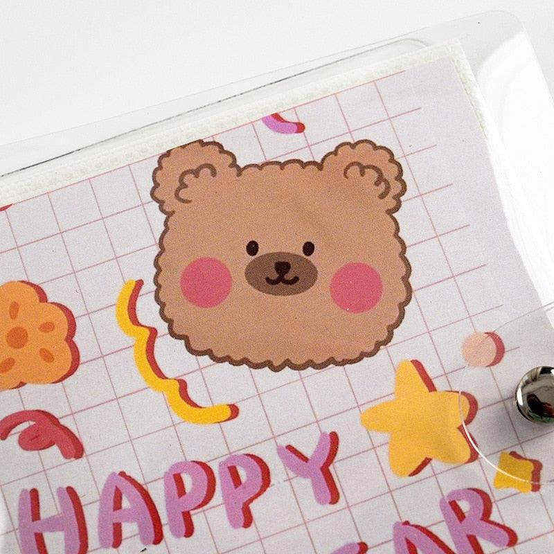 3 Inch Polaroid Photo Album Cute Bear Transparent Jewelry Small Card Collection Storage Book Mini Leaf Scrapbook Paper Baby Family Scrapbook Albums