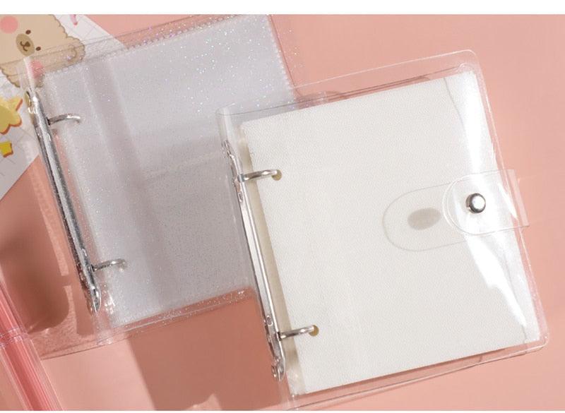 3 Inch Polaroid Photo Album Cute Bear Transparent Jewelry Small Card Collection Storage Book Mini Leaf Scrapbook Paper Baby Family Scrapbook Albums