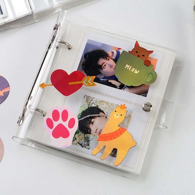 3 Inch Polaroid Photo Album Cute Bear Transparent Jewelry Small Card Collection Storage Book Mini Leaf Scrapbook Paper Baby Family Scrapbook Albums