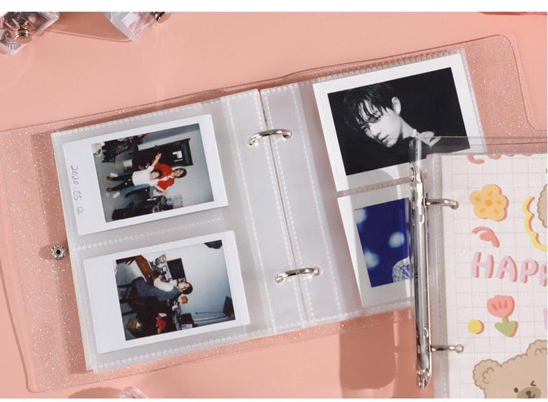 3 Inch Polaroid Photo Album Cute Bear Transparent Jewelry Small Card Collection Storage Book Mini Leaf Scrapbook Paper Baby Family Scrapbook Albums