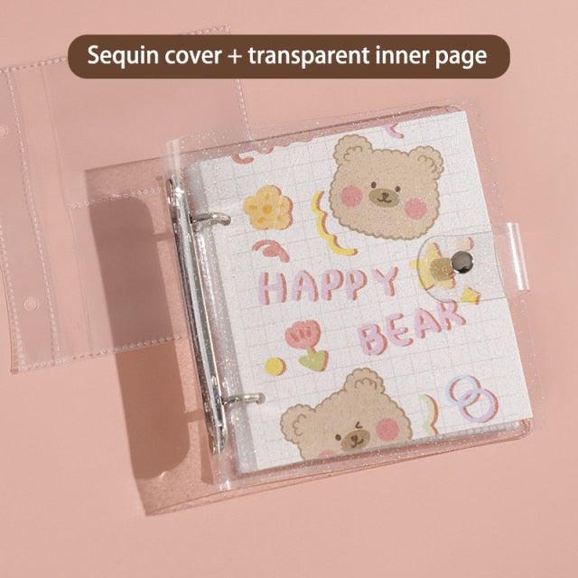 3 Inch Polaroid Photo Album Cute Bear Transparent Jewelry Small Card Collection Storage Book Mini Leaf Scrapbook Paper Baby Family Scrapbook Albums