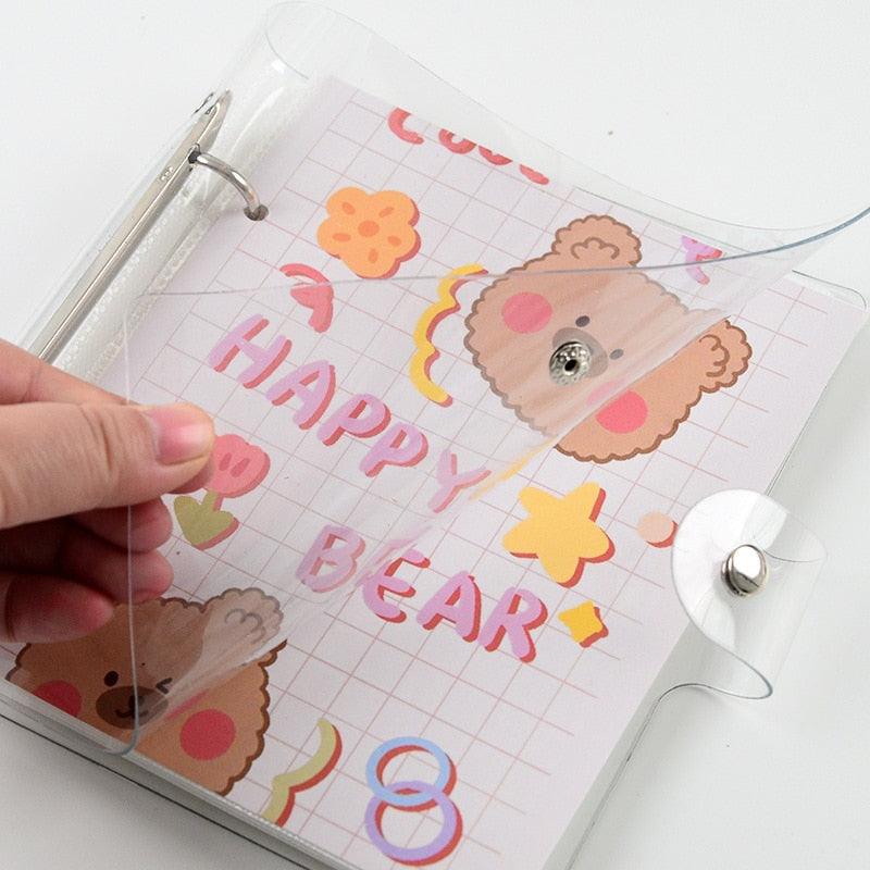 3 Inch Polaroid Photo Album Cute Bear Transparent Jewelry Small Card Collection Storage Book Mini Leaf Scrapbook Paper Baby Family Scrapbook Albums