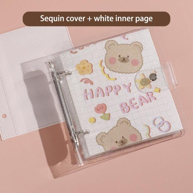 3 Inch Polaroid Photo Album Cute Bear Transparent Jewelry Small Card Collection Storage Book Mini Leaf Scrapbook Paper Baby Family Scrapbook Albums