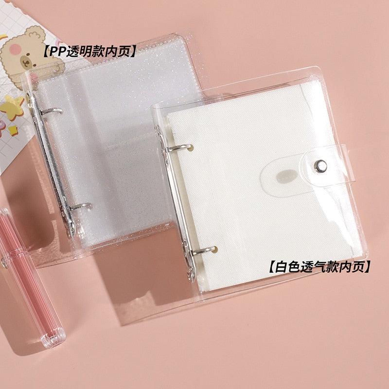 3 Inch Polaroid Photo Album Cute Bear Transparent Jewelry Small Card Collection Storage Book Mini Leaf Scrapbook Paper Baby Family Scrapbook Albums