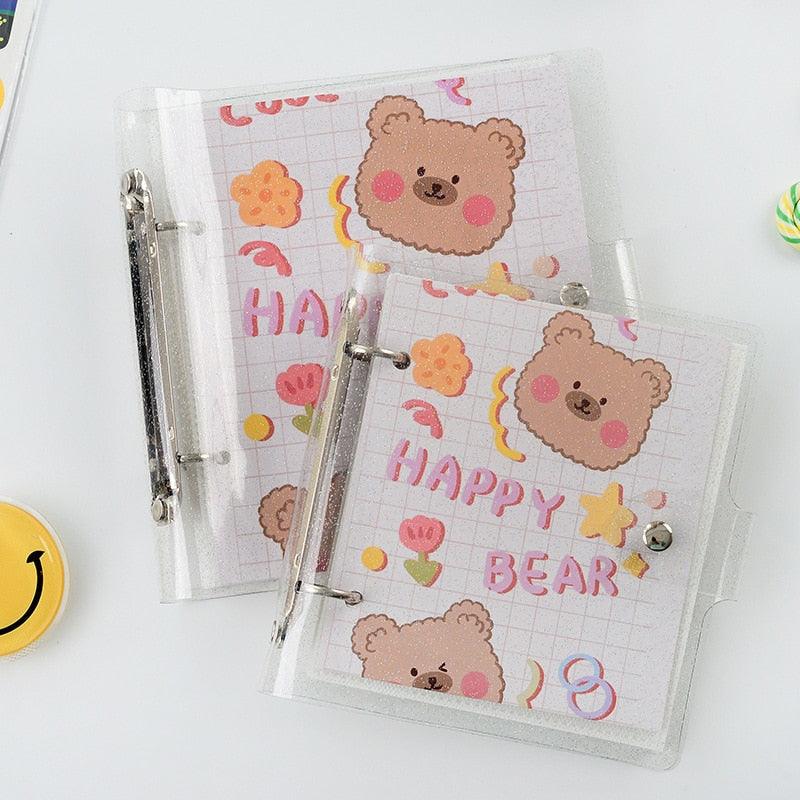 3 Inch Polaroid Photo Album Cute Bear Transparent Jewelry Small Card Collection Storage Book Mini Leaf Scrapbook Paper Baby Family Scrapbook Albums