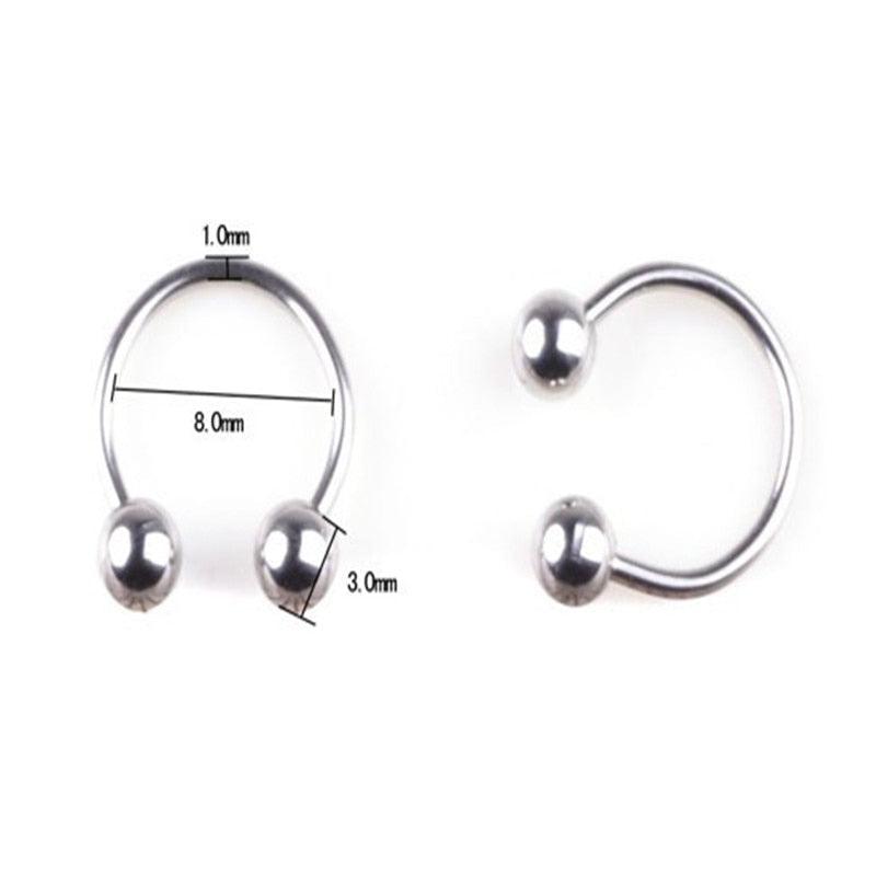 316L Surgical Stainless Steel Circular Barbells Horseshoe 18g Lip Ring Eyebrow Nose Studs Body Stainless Steel Fake Nose Ring Clip On Septum Piercing Faux Hoop Nose Ring Nose Punk Body Cartilage Tragus Ring Piercing Jewelry