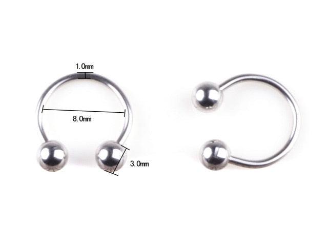 316L Surgical Stainless Steel Circular Barbells Horseshoe 18g Lip Ring Eyebrow Nose Studs Body Stainless Steel Fake Nose Ring Clip On Septum Piercing Faux Hoop Nose Ring Nose Punk Body Cartilage Tragus Ring Piercing Jewelry