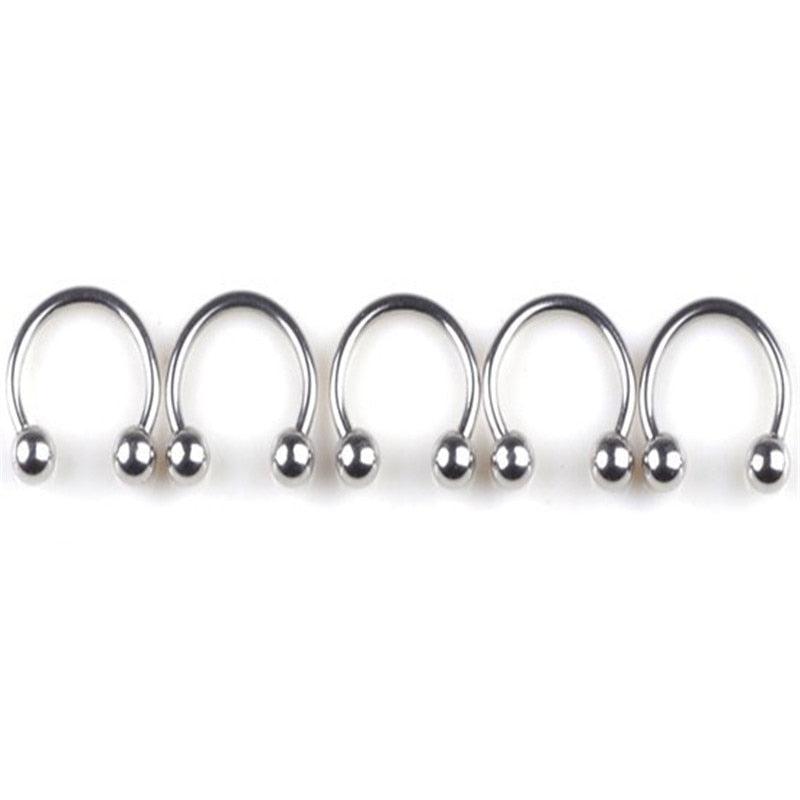 316L Surgical Stainless Steel Circular Barbells Horseshoe 18g Lip Ring Eyebrow Nose Studs Body Stainless Steel Fake Nose Ring Clip On Septum Piercing Faux Hoop Nose Ring Nose Punk Body Cartilage Tragus Ring Piercing Jewelry