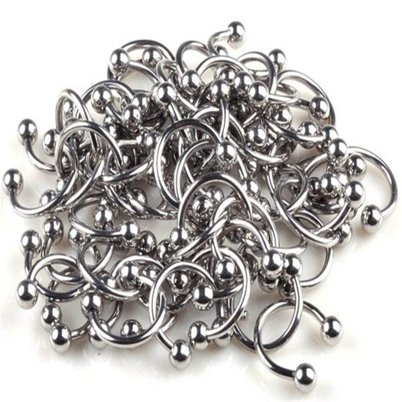 316L Surgical Stainless Steel Circular Barbells Horseshoe 18g Lip Ring Eyebrow Nose Studs Body Stainless Steel Fake Nose Ring Clip On Septum Piercing Faux Hoop Nose Ring Nose Punk Body Cartilage Tragus Ring Piercing Jewelry