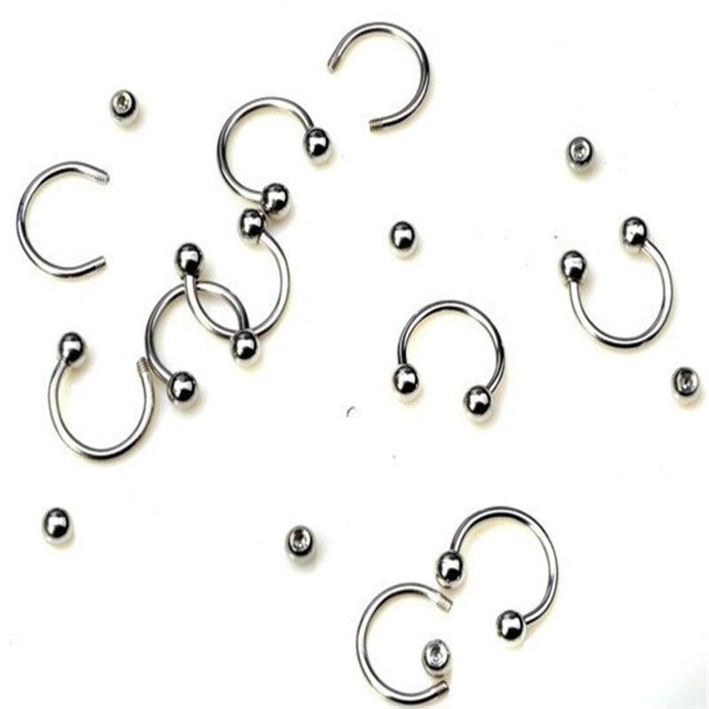 316L Surgical Stainless Steel Circular Barbells Horseshoe 18g Lip Ring Eyebrow Nose Studs Body Stainless Steel Fake Nose Ring Clip On Septum Piercing Faux Hoop Nose Ring Nose Punk Body Cartilage Tragus Ring Piercing Jewelry