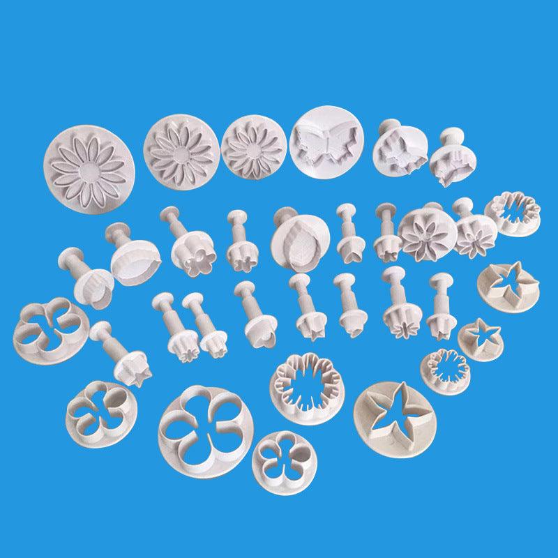 33pcs Fondant Cutter Cake Tools Cookie Mold Biscuit Mould Craft 3D Bakeware Sets New Baking Mold Pastry Fondant Cake Decorating Sugarcraft Cookie Cutter Tools Mold Durable Cake Mould For Cookies