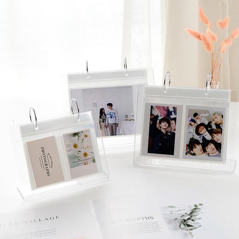 3/5 inch Desktop Photo Album Acrylic Polaroid Instax loose leaf Photo Album Home Decoration Star Postcard Collect Photo Albums Birthday Gift Family Scrapbook Albums Family Anniversary Gift For Couple