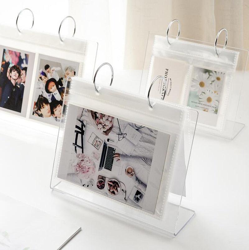 3/5 inch Desktop Photo Album Acrylic Polaroid Instax loose leaf Photo Album Home Decoration Star Postcard Collect Photo Albums Birthday Gift Family Scrapbook Albums Family Anniversary Gift For Couple