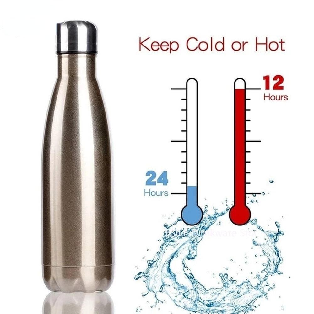 350/500/750/1000ml Double Wall Stainless Steel Water Bottle Thermos Bottle Keep Hot and Cold Insulated Vacuum Flask Sport  Stainless Steel Double Wall Insulated Water Bottle for Travel