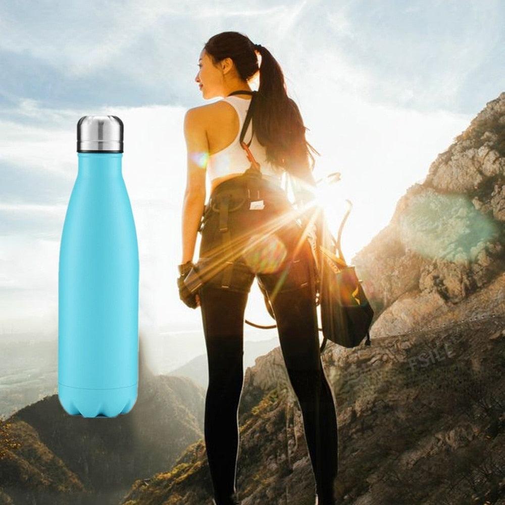 350/500/750/1000ml Double Wall Stainless Steel Water Bottle Thermos Bottle Keep Hot and Cold Insulated Vacuum Flask Sport  Stainless Steel Double Wall Insulated Water Bottle for Travel