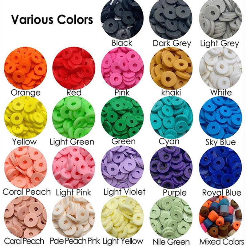 350pcs 6mm Flat Round Beads Loose Spacer Beads for Jewelry Making Women Needlework Bracelet Necklace Earrings Flat Round Loose Handmade Spacer Beads