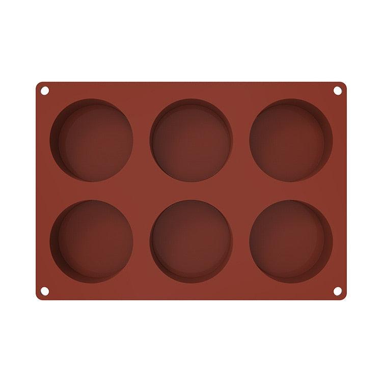 3/6 Silicone Mold Round Circle Shape Fondant Cake Tools Ice Cube Moulds 3D Candy Jelly Making Mould Handmade Soap Molds Round Baking Silicone Mold Circle Chocolate Cake Pie Muffin Sandwiches Eggs Bakeware Kitchen Accessories