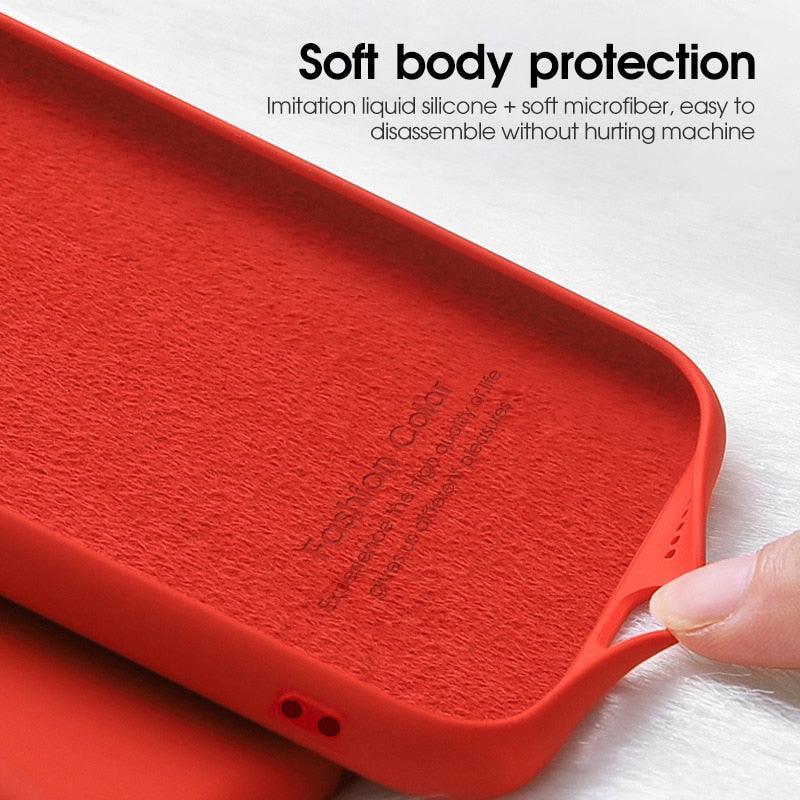 360 Degree Protection Back Case Cover Liquid Silicone Soft Matte Phone Case For Xiaomi Redmi Note 11 Pro Max 11S 10 10S 9 9S 8 Candy Shockproof Bumper Cover  Liquid Silicone Back Cover Case