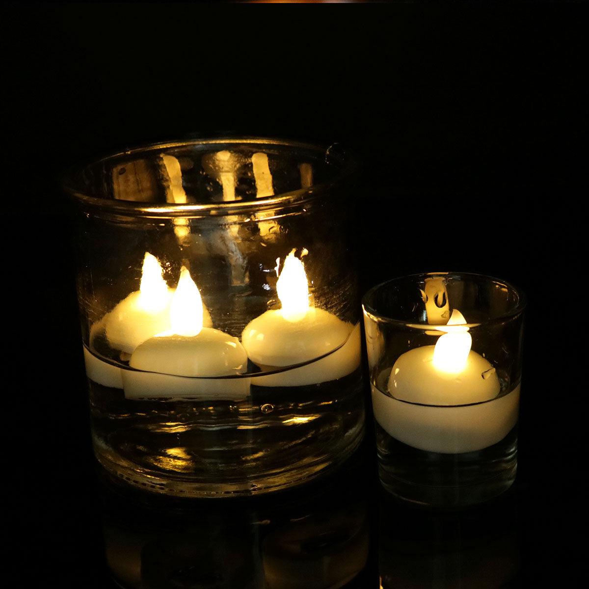 3/6Pcs LED Flameless Waterproof Candle Flameless Flickering Tea Light Candles Battery Operated Floating Candles for Wedding Centerpiece Pool & SPA Warm Light Flickering Tea Candles Battery Powered For Wedding Home Birthday Party Decoration