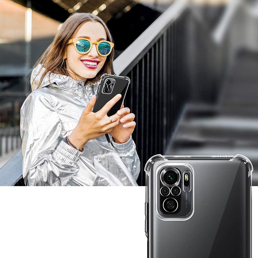 3D Airbag Shockproof Silicone Phone Case For Xiaomi Redmi Note 10 Pro Max Note 10s 10T 10 Pro 4G 5G Clear Ultra Thin Soft Case Shockproof Protective Corners Thin Soft Transparent Protective Case Flexible Transparent Mobile Phone Case Clear Shockproof Case