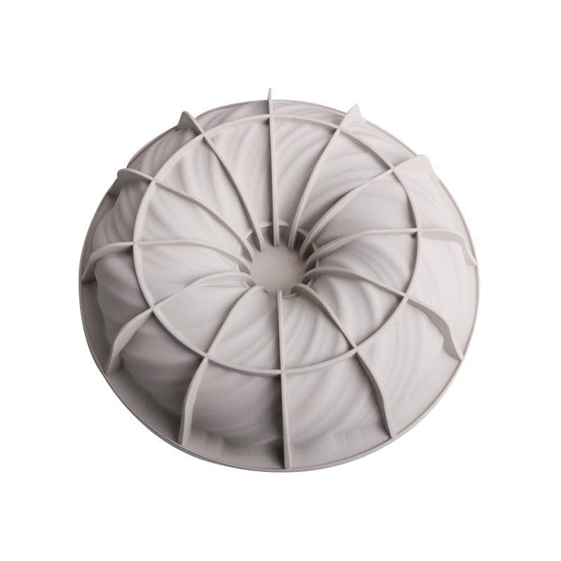 3D Big Swirl Shape Silicone Butter Cake Mould Kitchen Baking Form Tools For Cake Bakery Baking Dish Bakeware Mold Cake Pan Round Swirl Cake Mold For Baking Amazing Dessert Silicone 3D Mould