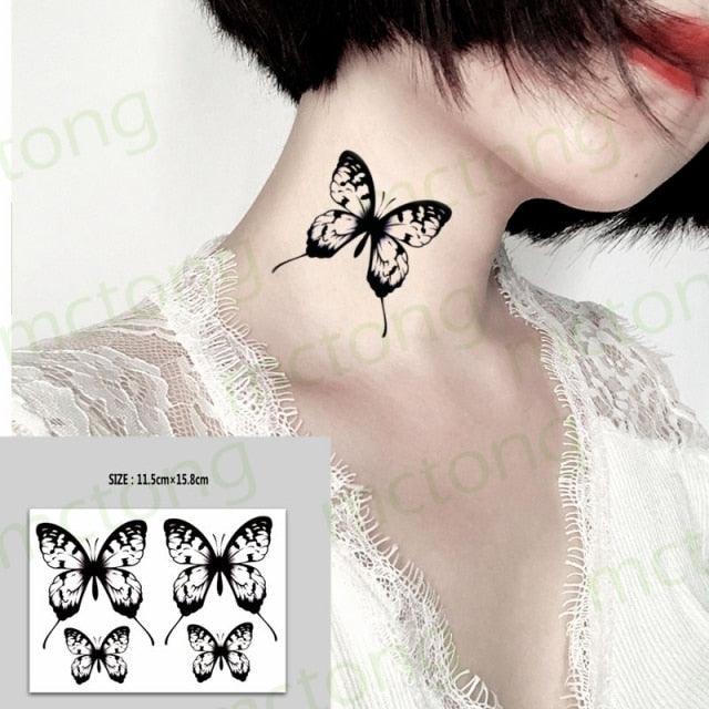 3D Butterfly Waterproof Temporary Tattoo Sticker Snake Flowers Elegant Small Popular Tattoo For Womens Mens - STEVVEX Beauty - 103, 3D Tattoo, Animal Tattoo, Arm Tattoo, Back Tattoo, Beauty, Black Tattoos, Body Tattoo, Boys Tattoo, Butterfly Tattoo, Children Tattoo, Colorful Tattoo, Different Tattoo, Leg Tattoo, Lotus Tattoo, Luxury Tattoo, Men Tattoo, Mens Tattoo, Party Tattoo, Red Flower Tattoo, Tattoo - Stevvex.com