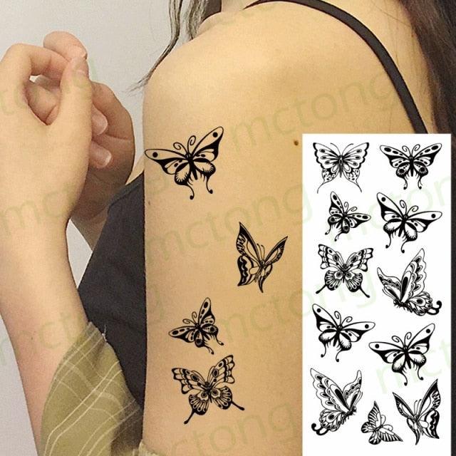 3D Butterfly Waterproof Temporary Tattoo Sticker Snake Flowers Elegant Small Popular Tattoo For Womens Mens - STEVVEX Beauty - 103, 3D Tattoo, Animal Tattoo, Arm Tattoo, Back Tattoo, Beauty, Black Tattoos, Body Tattoo, Boys Tattoo, Butterfly Tattoo, Children Tattoo, Colorful Tattoo, Different Tattoo, Leg Tattoo, Lotus Tattoo, Luxury Tattoo, Men Tattoo, Mens Tattoo, Party Tattoo, Red Flower Tattoo, Tattoo - Stevvex.com