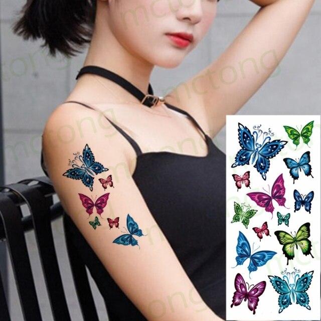 3D Butterfly Waterproof Temporary Tattoo Sticker Snake Flowers Elegant Small Popular Tattoo For Womens Mens - STEVVEX Beauty - 103, 3D Tattoo, Animal Tattoo, Arm Tattoo, Back Tattoo, Beauty, Black Tattoos, Body Tattoo, Boys Tattoo, Butterfly Tattoo, Children Tattoo, Colorful Tattoo, Different Tattoo, Leg Tattoo, Lotus Tattoo, Luxury Tattoo, Men Tattoo, Mens Tattoo, Party Tattoo, Red Flower Tattoo, Tattoo - Stevvex.com