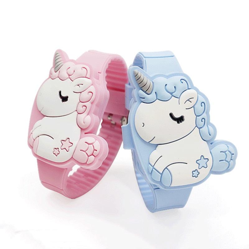 3D Childrens Watch Cute Unicorn LED Electronic Kids Watches Boys Girls Silicone Toy Wristwatches Learning Time 3D Cute Toddler Shape Clamshell Design Kids Digital Led Watch For Kids Birthday Presents Gifts