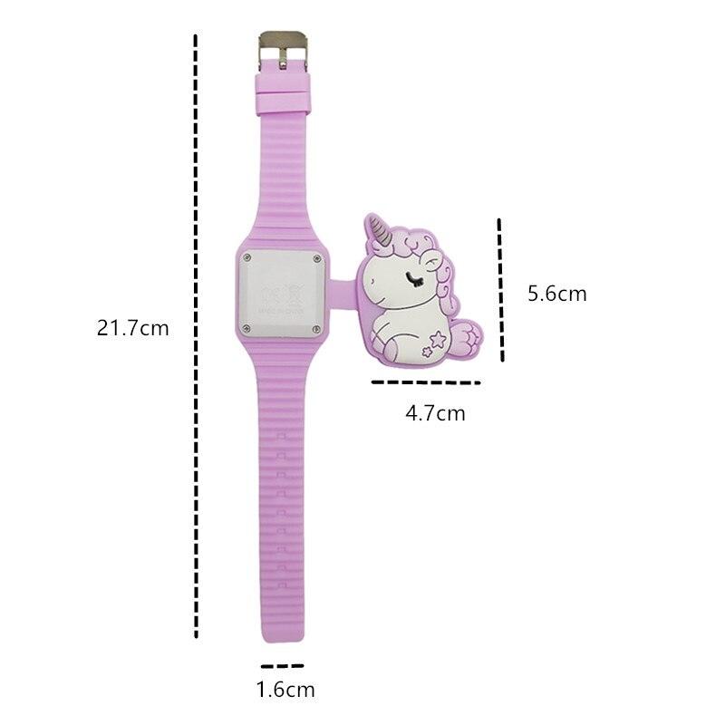 3D Childrens Watch Cute Unicorn LED Electronic Kids Watches Boys Girls Silicone Toy Wristwatches Learning Time 3D Cute Toddler Shape Clamshell Design Kids Digital Led Watch For Kids Birthday Presents Gifts