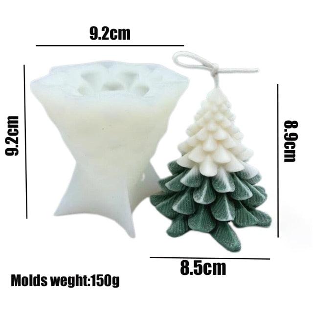 3D Christmas Tree Candle Mold DIY Scented Candle Christmas Tree Silicone Mold Candle Soap Mold Flexible Mold For Candle Making Pine Tree Molds DIY Cake Decorating Candle Silicone Mold Pine Tree Resin Soap Mold Christmas Gift Craft Home Decor