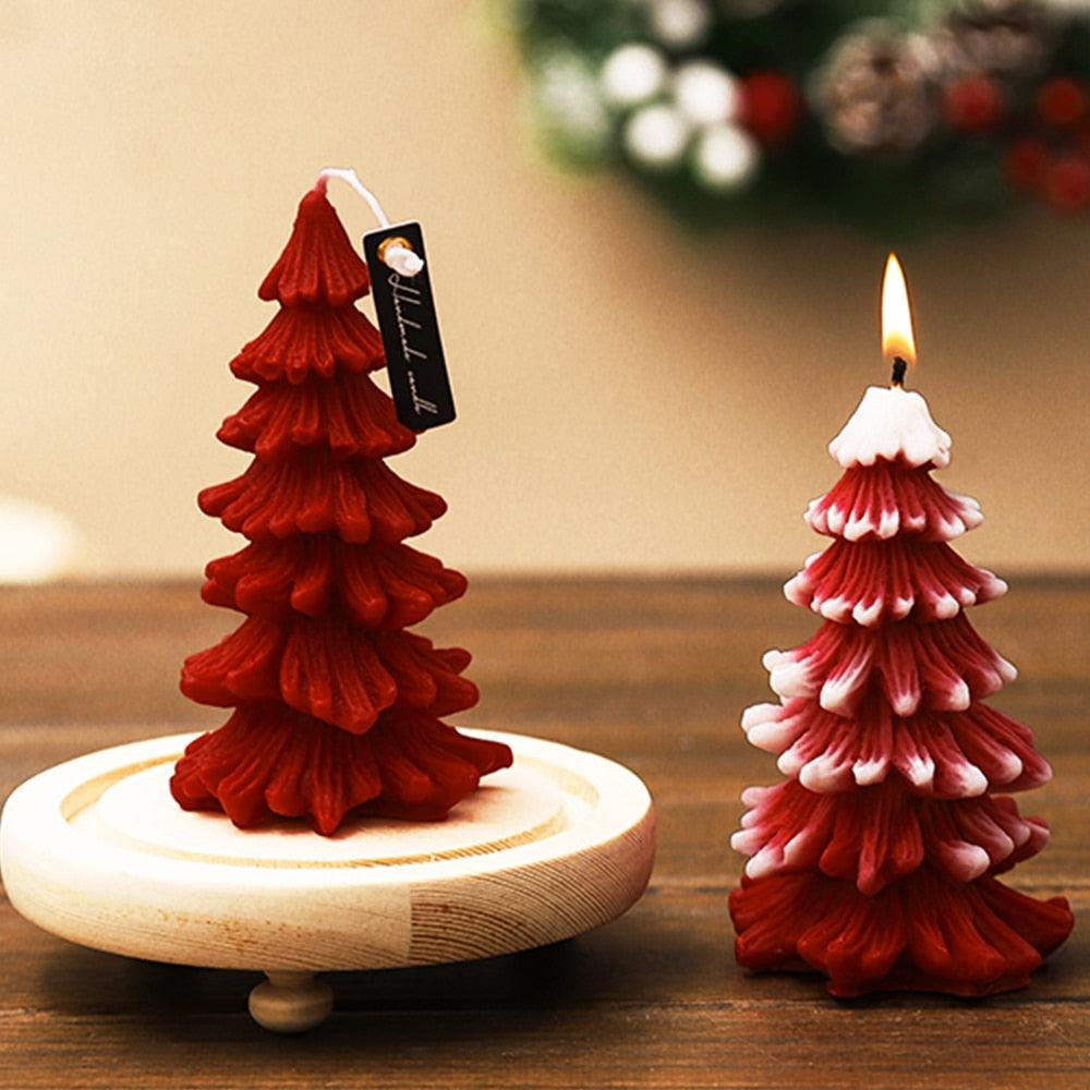 3D Christmas Tree Candle Mold DIY Scented Candle Christmas Tree Silicone Mold Candle Soap Mold Flexible Mold For Candle Making Pine Tree Molds DIY Cake Decorating Candle Silicone Mold Pine Tree Resin Soap Mold Christmas Gift Craft Home Decor