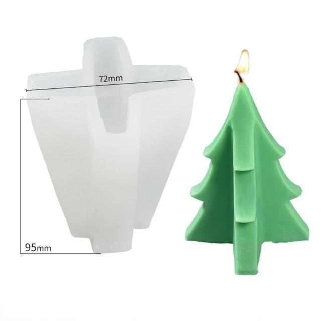 3D Christmas Tree Candle Mold DIY Scented Candle Christmas Tree Silicone Mold Candle Soap Mold Flexible Mold For Candle Making Pine Tree Molds DIY Cake Decorating Candle Silicone Mold Pine Tree Resin Soap Mold Christmas Gift Craft Home Decor