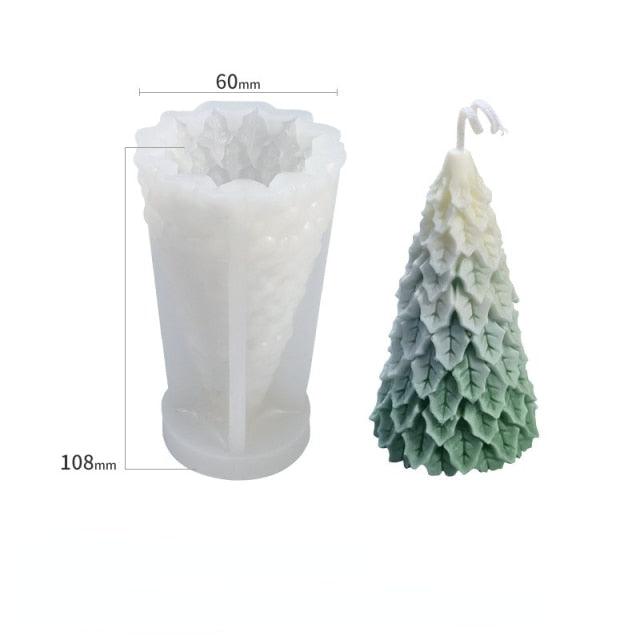 3D Christmas Tree Candle Mold DIY Scented Candle Christmas Tree Silicone Mold Candle Soap Mold Flexible Mold For Candle Making Pine Tree Molds DIY Cake Decorating Candle Silicone Mold Pine Tree Resin Soap Mold Christmas Gift Craft Home Decor