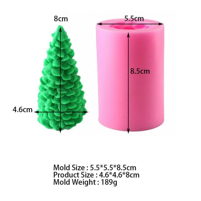 3D Christmas Tree Candle Mold DIY Scented Candle Christmas Tree Silicone Mold Candle Soap Mold Flexible Mold For Candle Making Pine Tree Molds DIY Cake Decorating Candle Silicone Mold Pine Tree Resin Soap Mold Christmas Gift Craft Home Decor