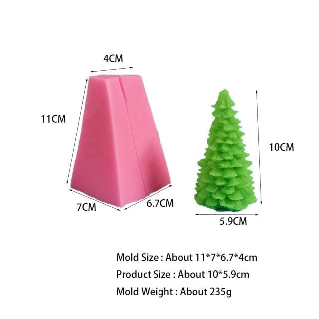 3D Christmas Tree Candle Mold DIY Scented Candle Christmas Tree Silicone Mold Candle Soap Mold Flexible Mold For Candle Making Pine Tree Molds DIY Cake Decorating Candle Silicone Mold Pine Tree Resin Soap Mold Christmas Gift Craft Home Decor