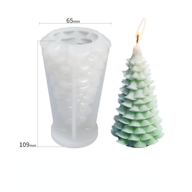 3D Christmas Tree Candle Mold DIY Scented Candle Christmas Tree Silicone Mold Candle Soap Mold Flexible Mold For Candle Making Pine Tree Molds DIY Cake Decorating Candle Silicone Mold Pine Tree Resin Soap Mold Christmas Gift Craft Home Decor