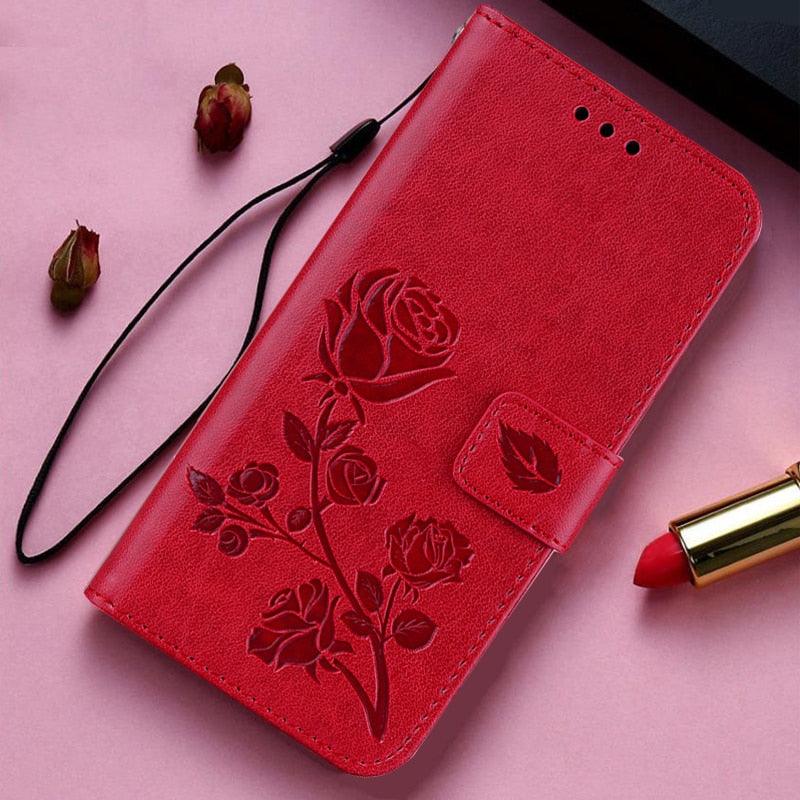 3D Flower Case for Xiaomi Redmi 4X Note 4 Global S2 Y2 Leather Wallet Phone Case Bag Cover Rose Flower Cover with Credit Card Holder Pockets