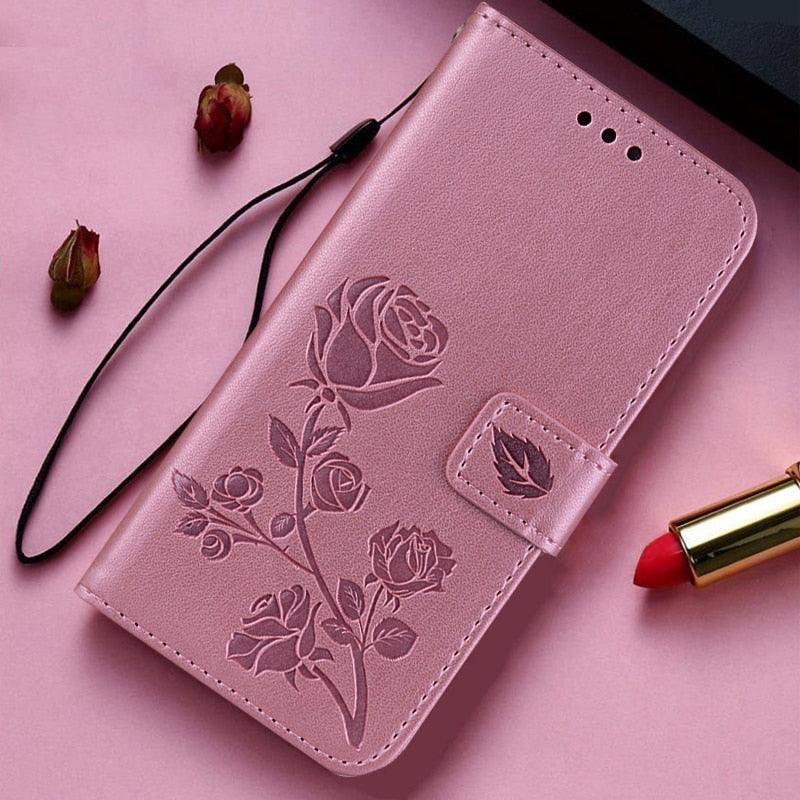 3D Flower Case for Xiaomi Redmi 4X Note 4 Global S2 Y2 Leather Wallet Phone Case Bag Cover Rose Flower Cover with Credit Card Holder Pockets