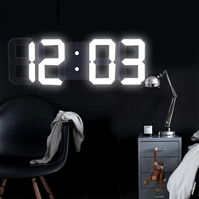 3D Large LED Digital Wall Clock 3D LED Wall Clock with Remote Control 12/24 H Time/Date Display Nightlight Alarm Clock Digital Clock Brightness to Adjust Temperature Date Time Celsius Nightlight Display Table Desktop Clocks Alarm Clock For Living Room